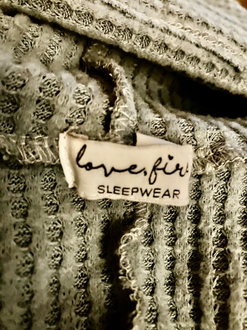 love, Fire Blue Waffle Ribbed Robe - Picture 4 of 5